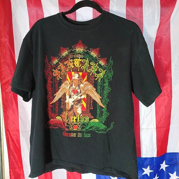 santana official merchandise Other - SZ L BLACK CARLOS SANTANA SHIRT 00s